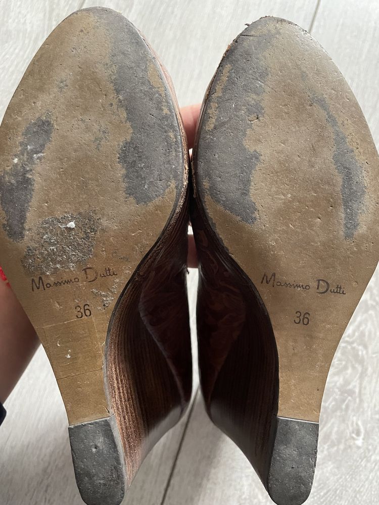 Sandale piele maro Massimo Dutti marimea 36