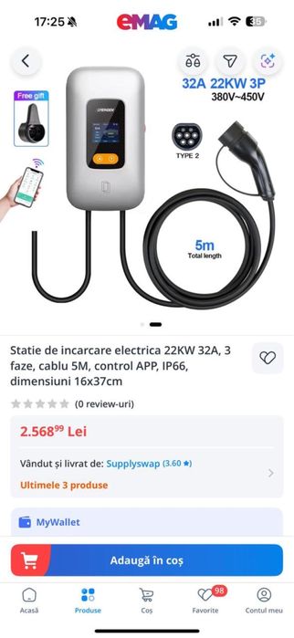 Statie incarcator auto 400v 230v 22kw 7 kw monofazic trifazic