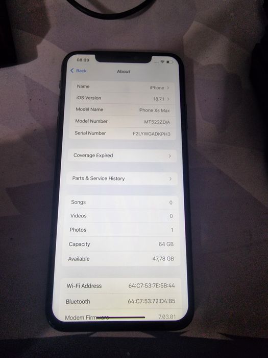 Iphone Xs Max64Gb Face id baterie 86%