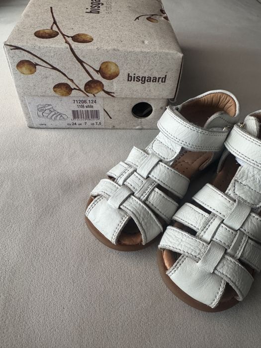 Sandale Bisgaard First Step piele, alb, marimea 24