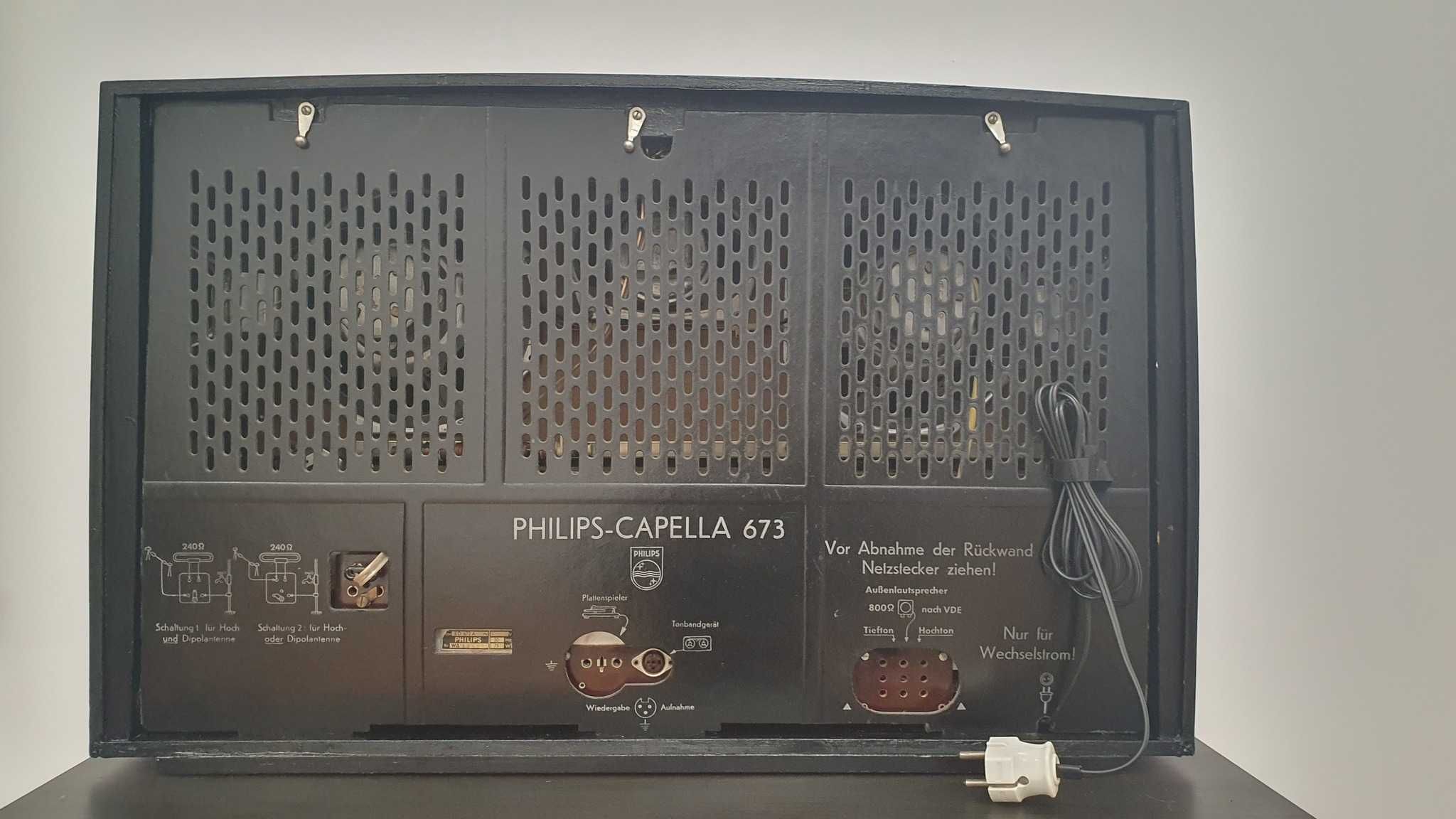 Philips Capella 673 BD673A, radio de epocă cu tuburi