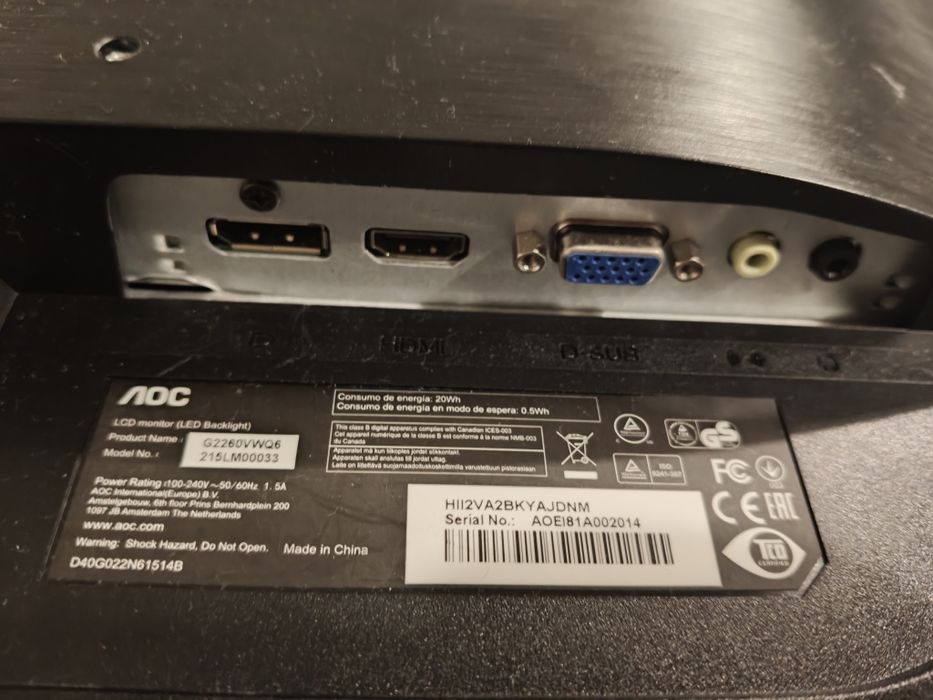 Monitor aoc 21.5inch 75 hz