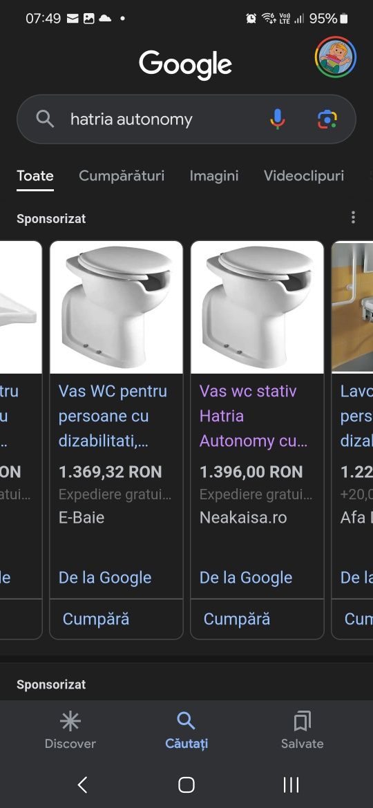 Vas WC persoane cu dizabilități Hatria Autonomy