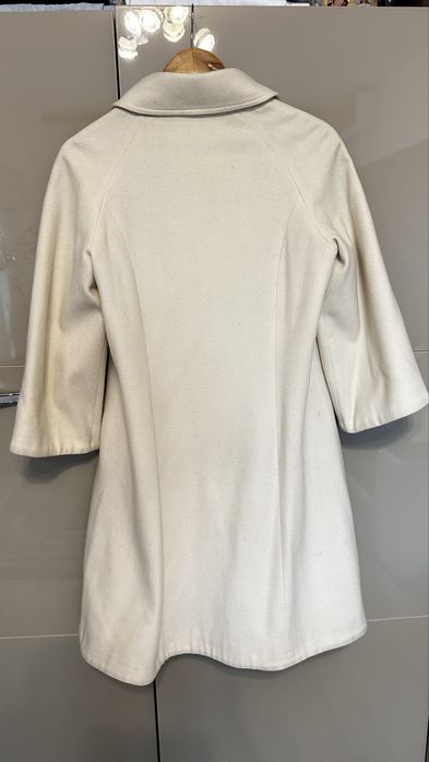 Palton alb-crem  din lana