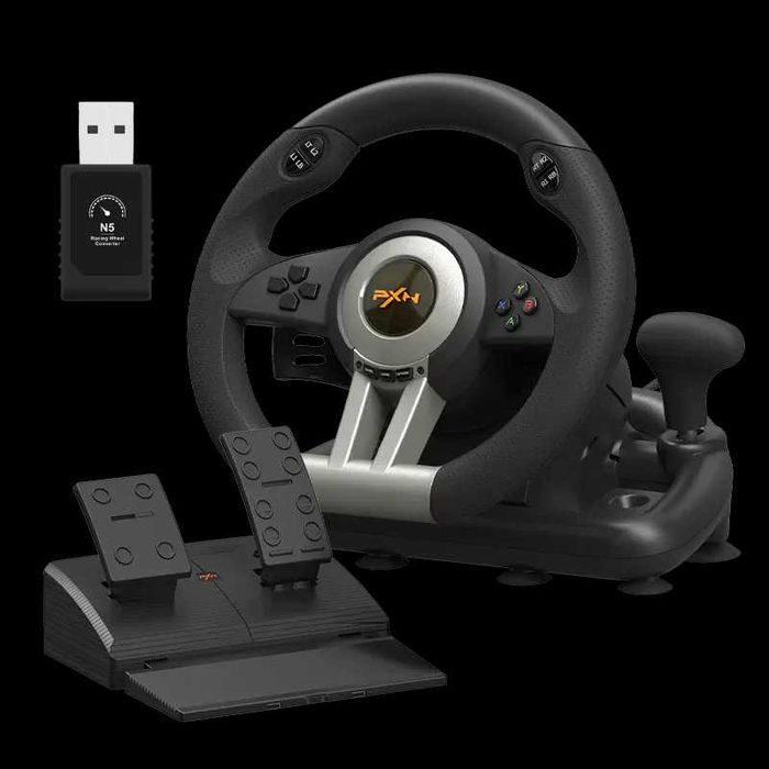Чисто НОВИ PXN V3 Pro Racing Волан + педали + Адаптер за PS5