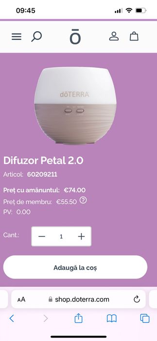Difuzor doterra nou