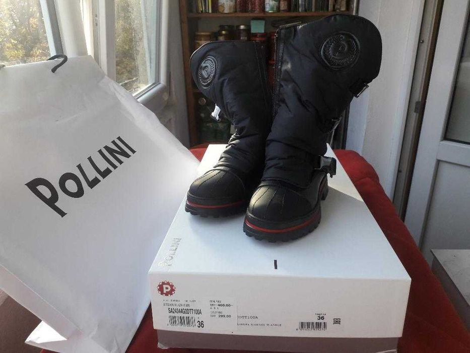 POLLINI Cizme, ghete înalte din piele,  calitate , sistem antiderapant