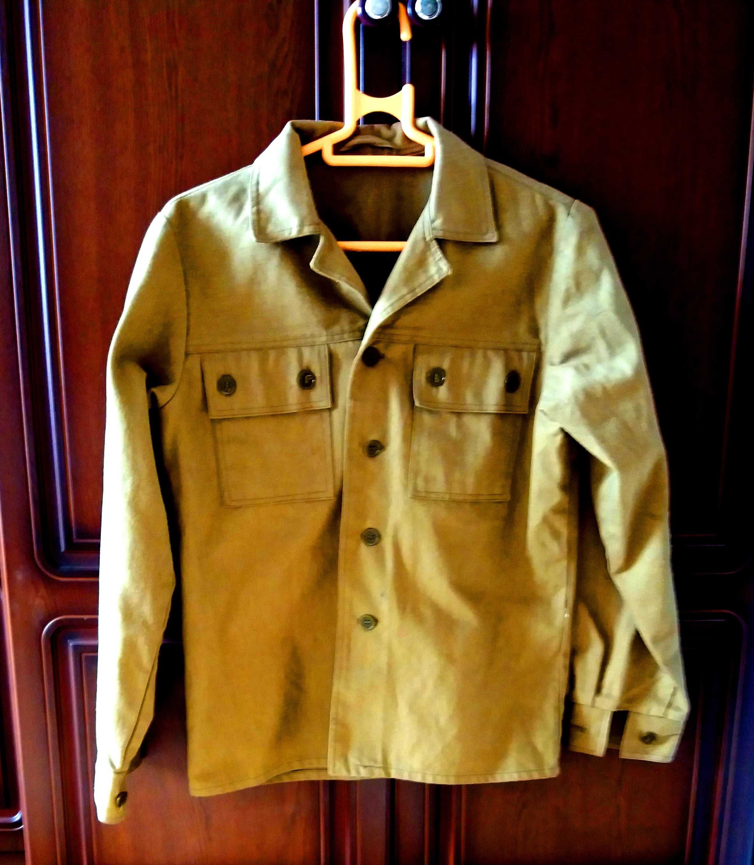 Куртка- рубашка из джинсовой ткани, размер 44-46.защитного цвета
