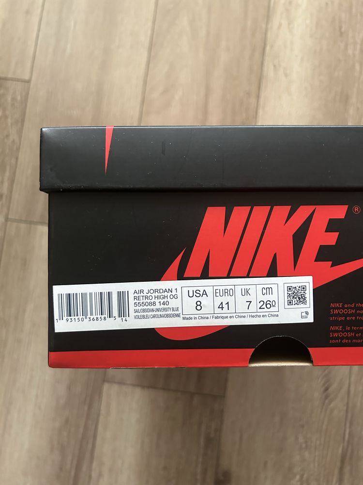 Jordan 1 High UNC 41 номер