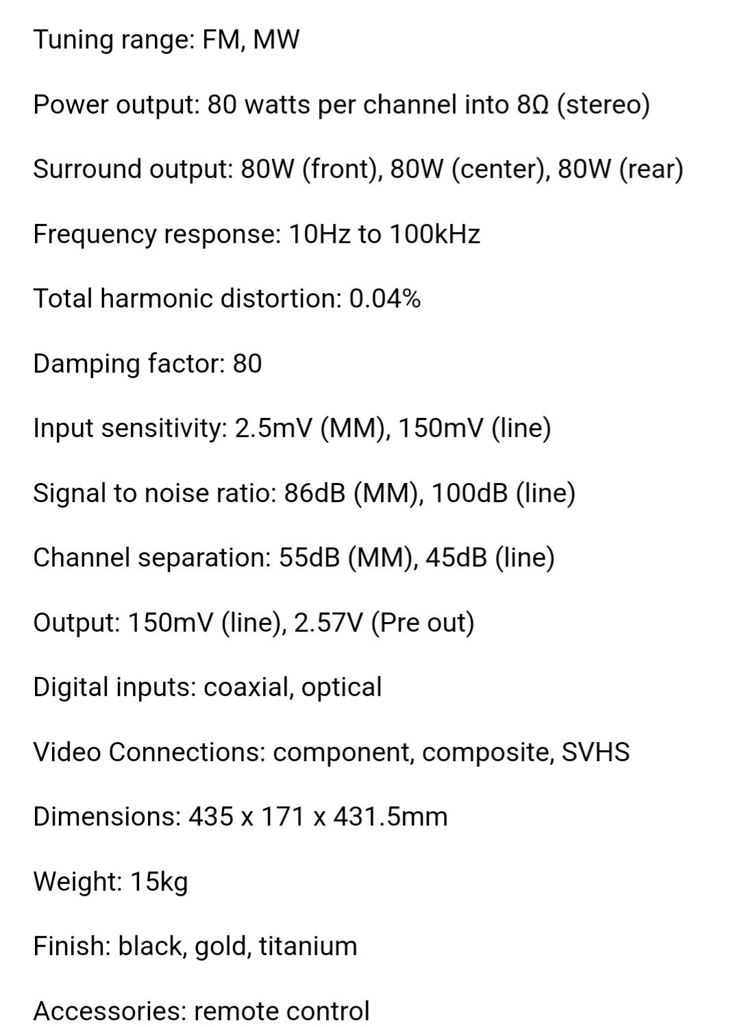 Receiver r yamaha rx-v1200