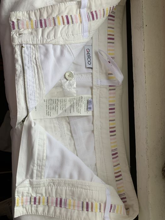 Бял летен памучен панталон