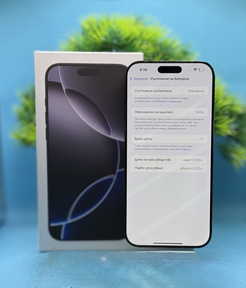 ГАРАНЦИОНЕН!!! Apple iPhone 16 Pro Max, 256GB, 5G, Black Titanium