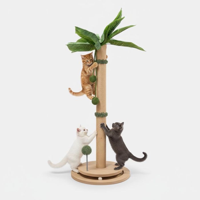 Stalp/palmier pentru ascutit ghiare si joaca pisici