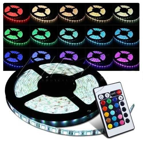 RGB LED лента 3м,5м, RGB фоново осветление зад телевизор 3м, дистанцио