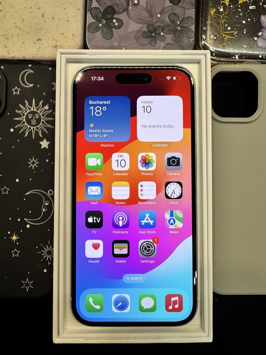 iPhone 15 Green 128 GB full box, huse, folie noua, 91% baterie