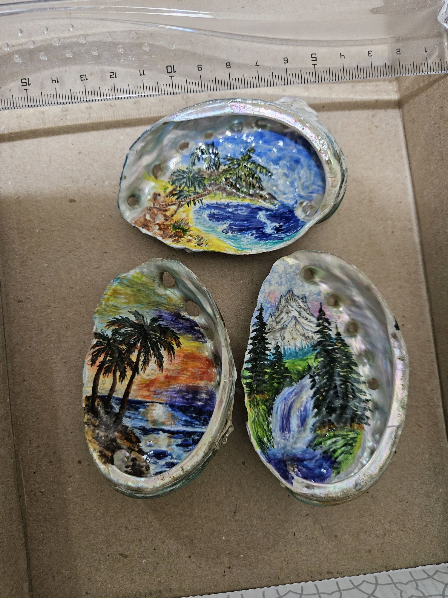 Картина рисунок на ракушке
