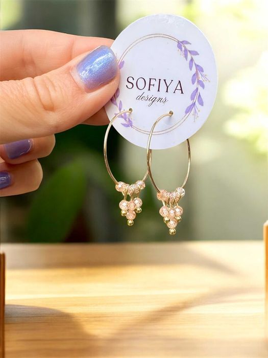 Ръчно изработени обеци Халки от Неръждаема стомана с Цирконий