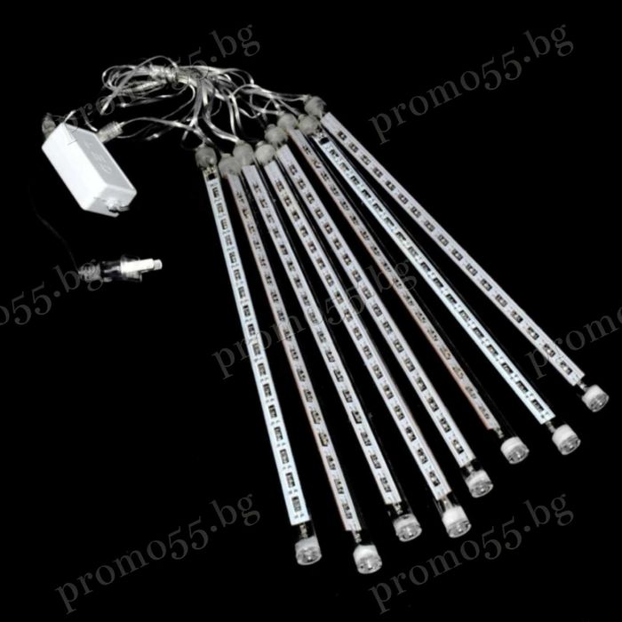 Коледни Лед Висулки Искрящ Падащ Сняг 8Брх48см.