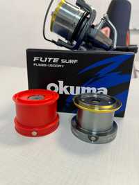 Mulineta Okuma Flite Surf FLS35 + clipsuri tamburi rezerva