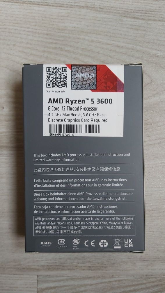 Vând procesor AMD Ryzen 5 3,6Mhz sigilat