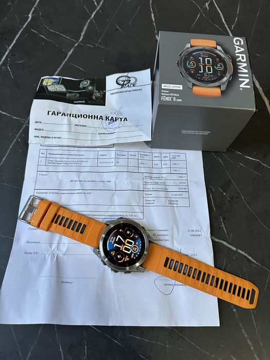 Garmin Fenix 8 Amoled Sapphire Premium 51MM Spark Orange