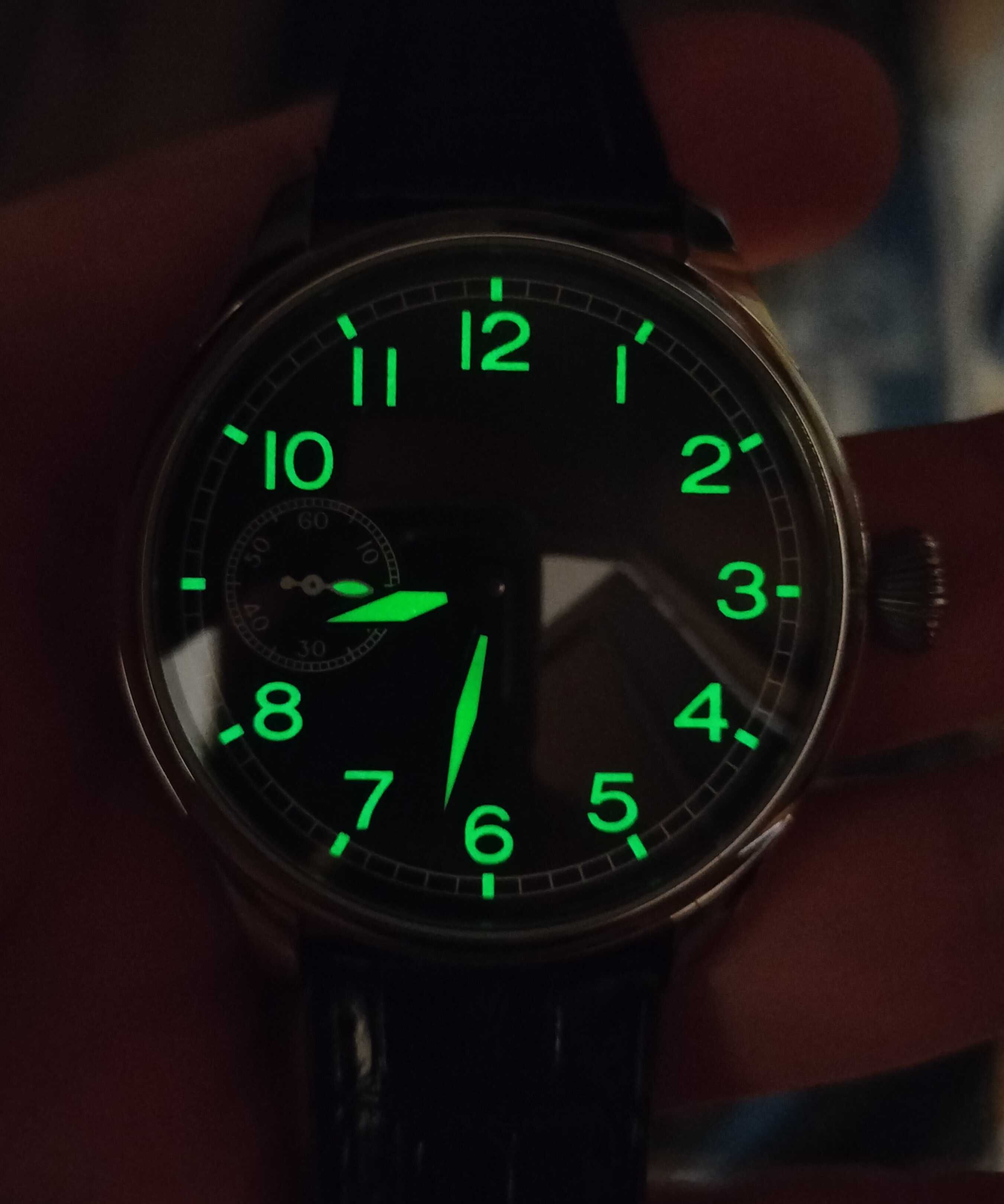 Ceas Parnis Pilot 44 mm mecanic Unitas 6497