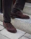 Pantofi derby 42 brogue suede Lavoratione Artigianale piele naturala