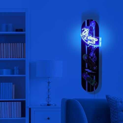 Нова Луминесцентна Стойка за Скейтборд с LED Светлини и USB Захранване