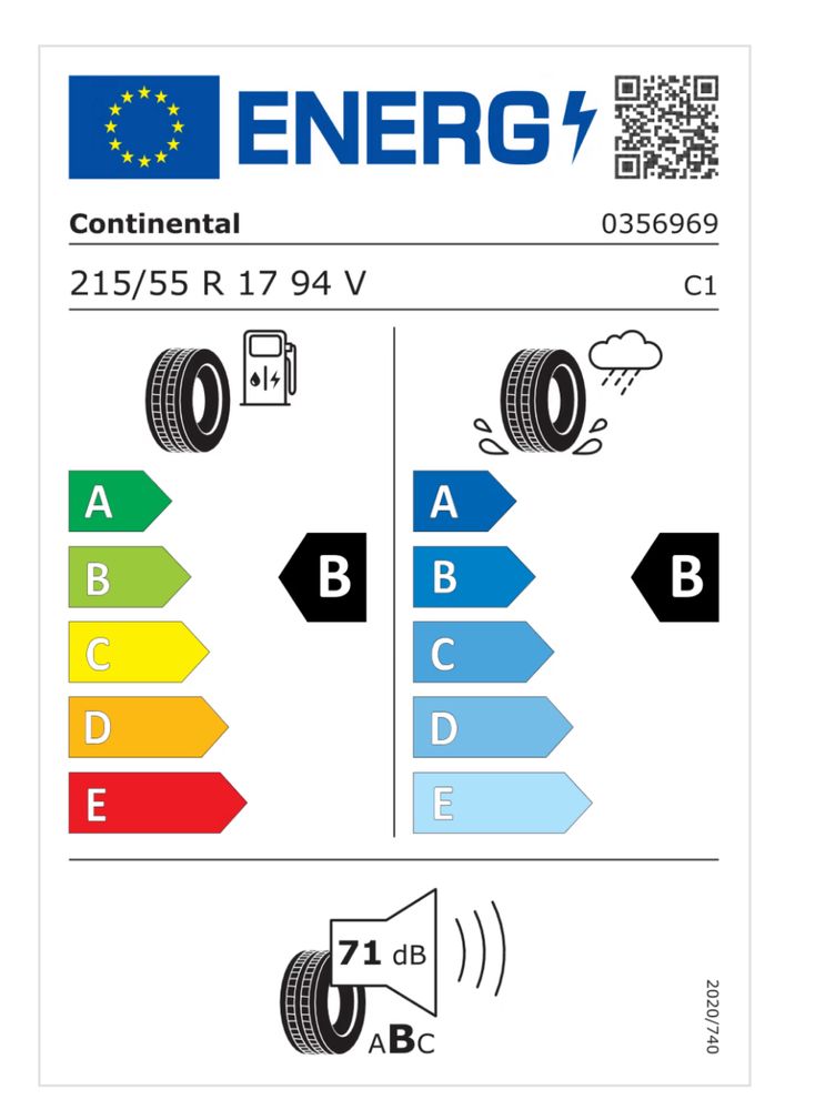4бр. Continental EcoContact 5 215/55/17, 8мм, ДОТ 2019
