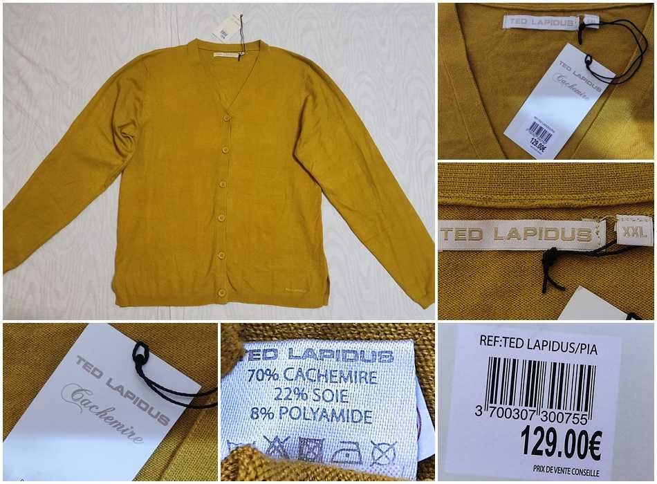 Pulover TED LAPIDUS Cachemire marime XL dama nou bluza cardigan casmir