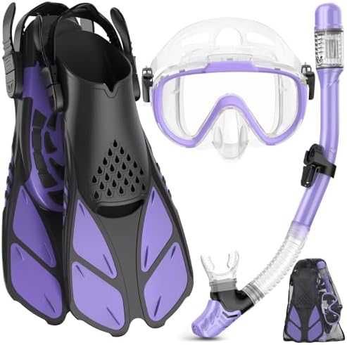 Нов Шнорхелинг сет 3 в 1 регулируеми плавници за възрастни маска море