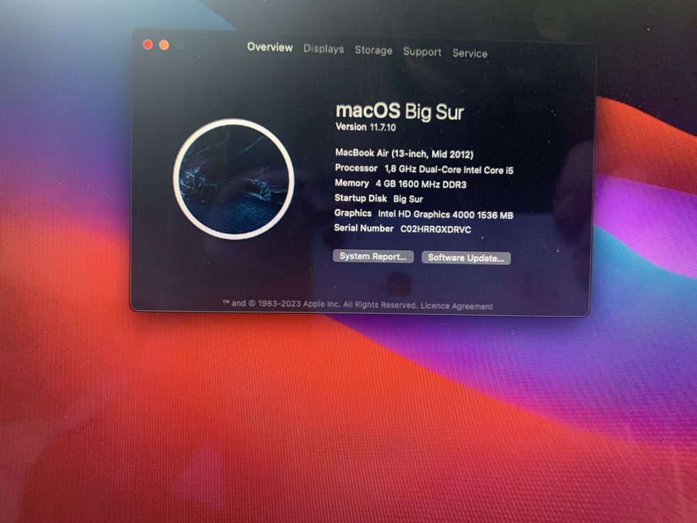 Apple Macbook air 2012