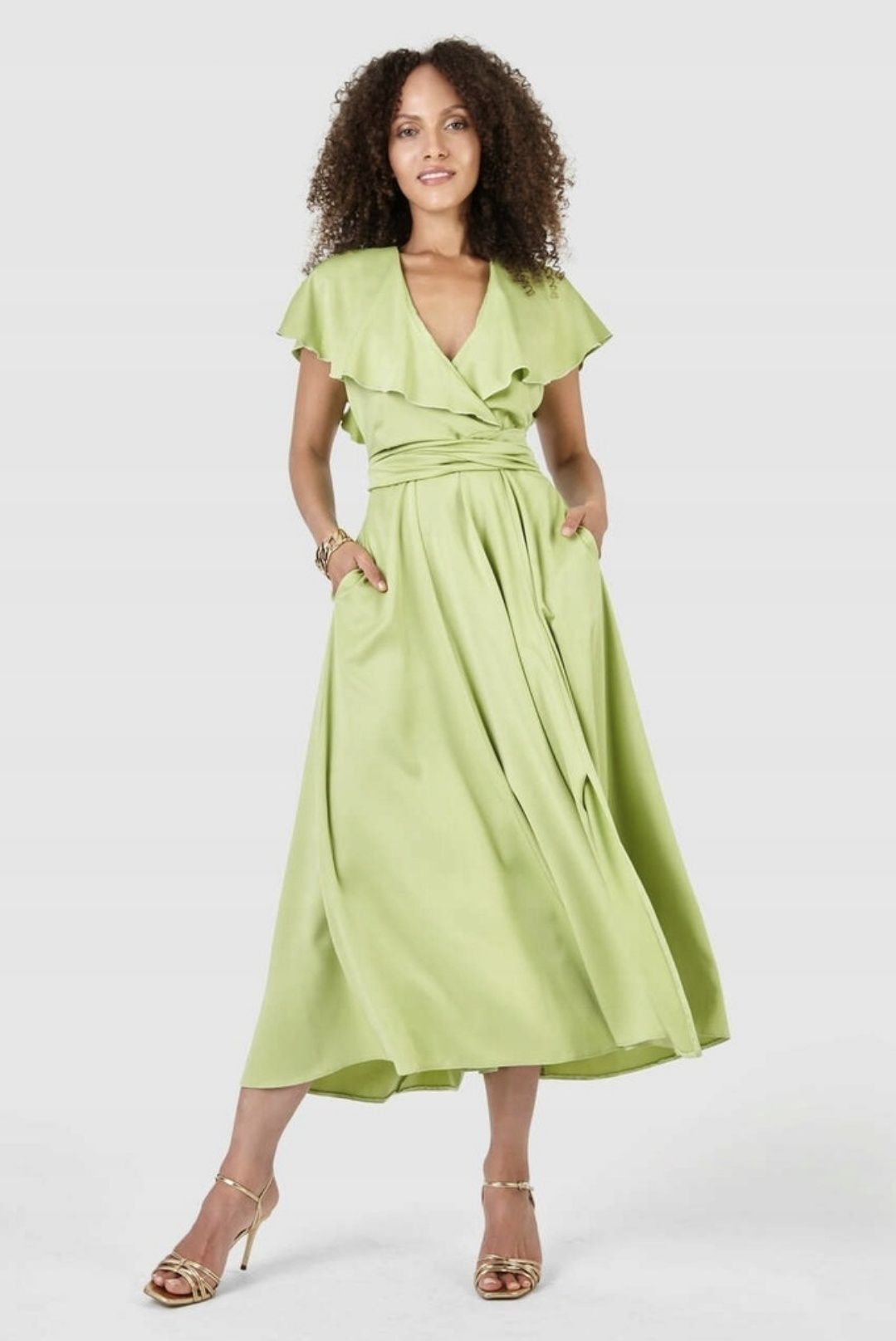 Рокля Closet London лайм ризида 50 52 54 EU 3хл 4хл гръдна: 120-132 см