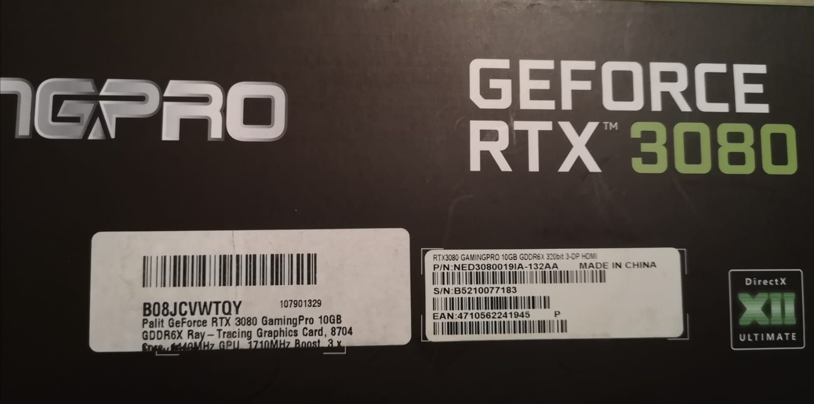 Placa video RTX 3080 Palit