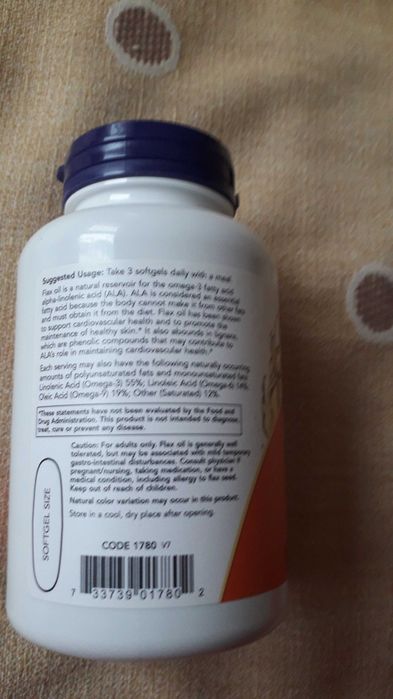 Flax oil NOW 120 soft gel