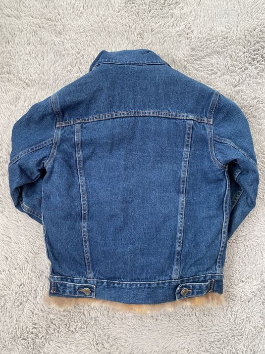 Дънково яке с естествен косъм лисица 36 XS S