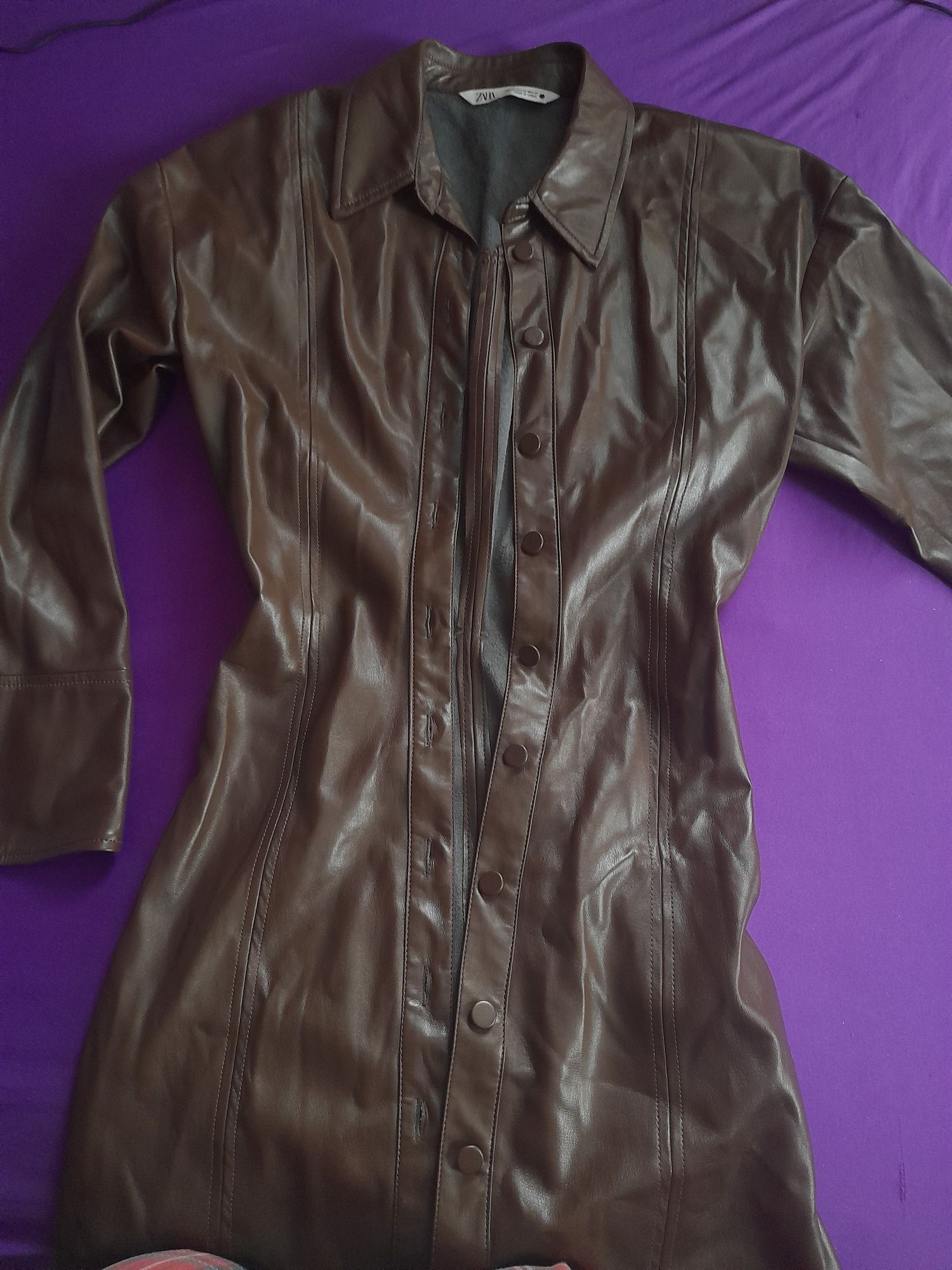 Дънково дълго яке XS и кожено яке Zara
