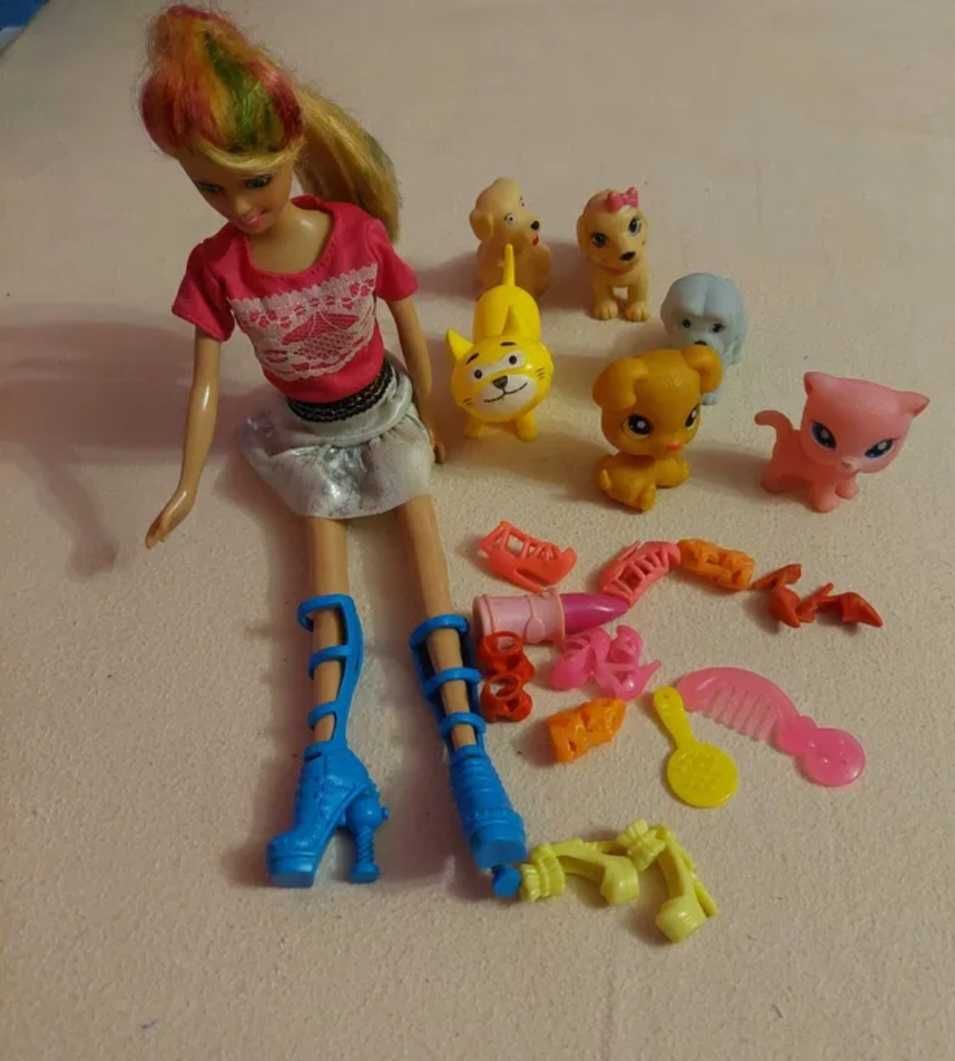 Barbie cu animale companie si accesorii