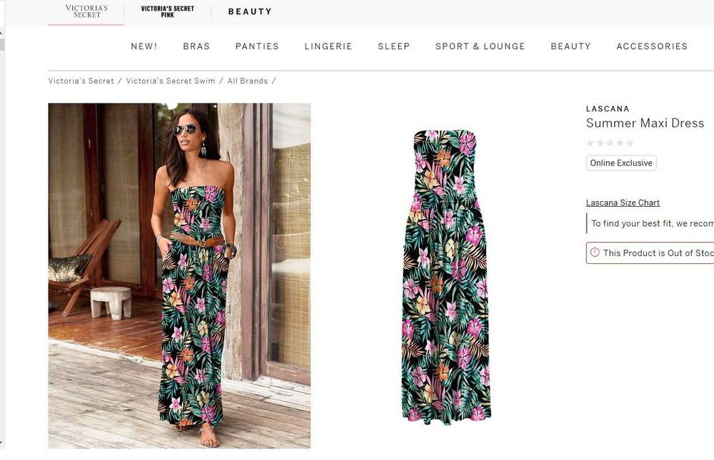 NOU! Rochie Victoria's Secret by LASCANA Bandeau Maxi Dress