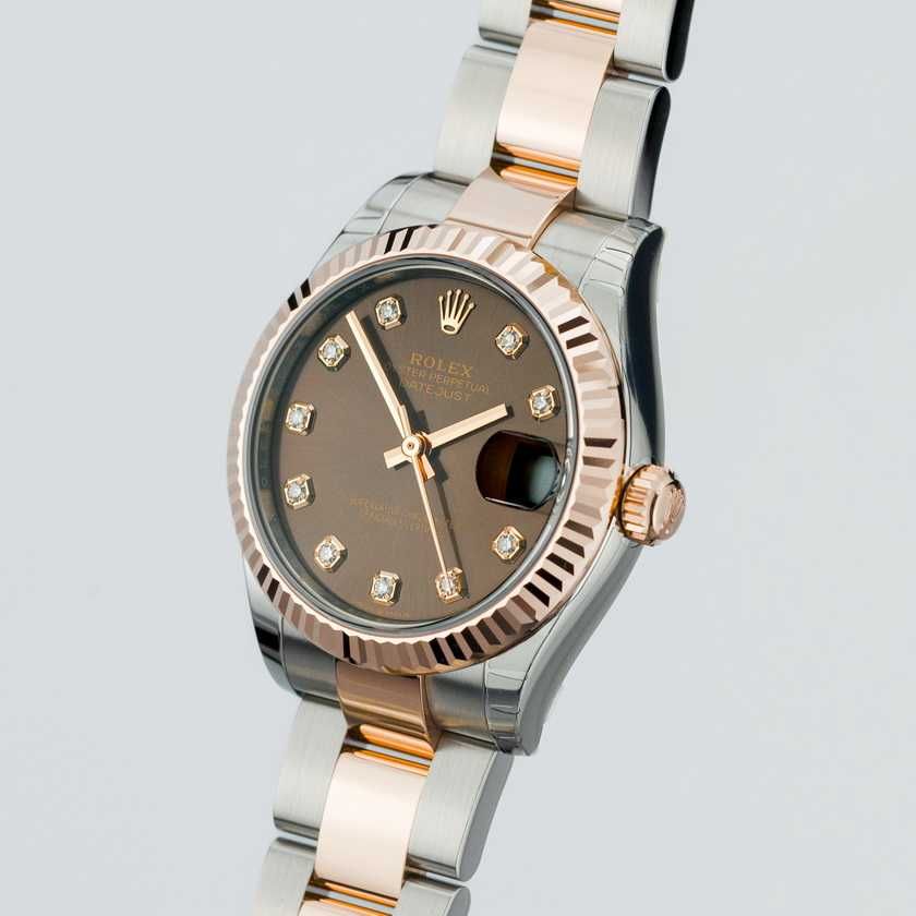 Rolex Datejust 31mm Everose 278271 Chocolate Diamond Dial