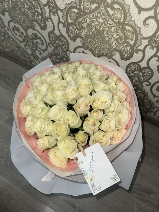Ақ роза 51 шт свежий