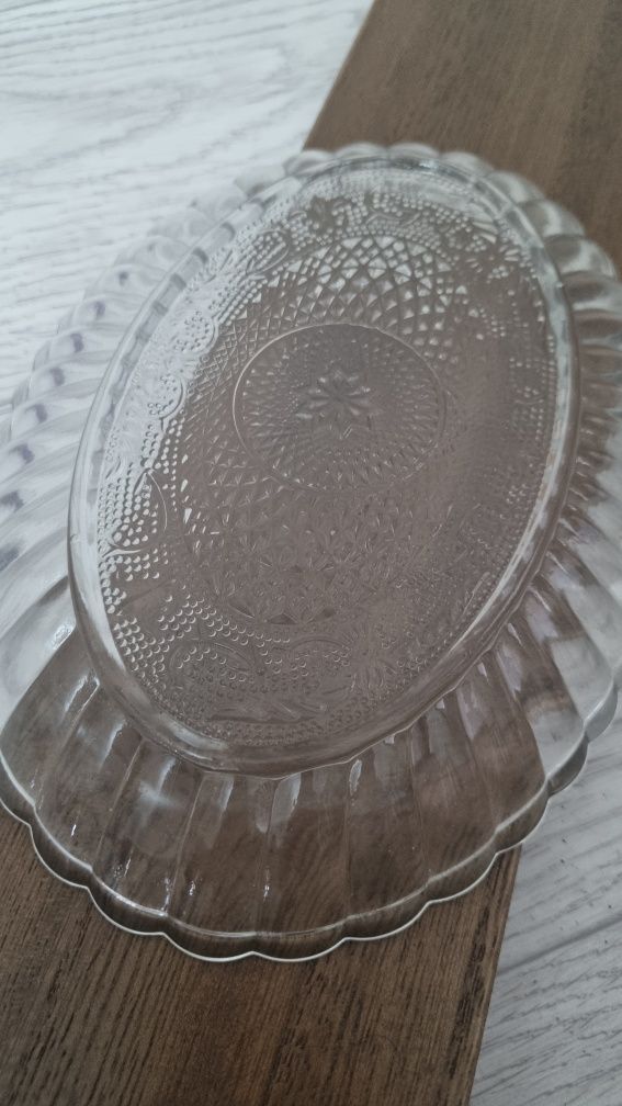 Стеклянная тарелка набор 2 шт