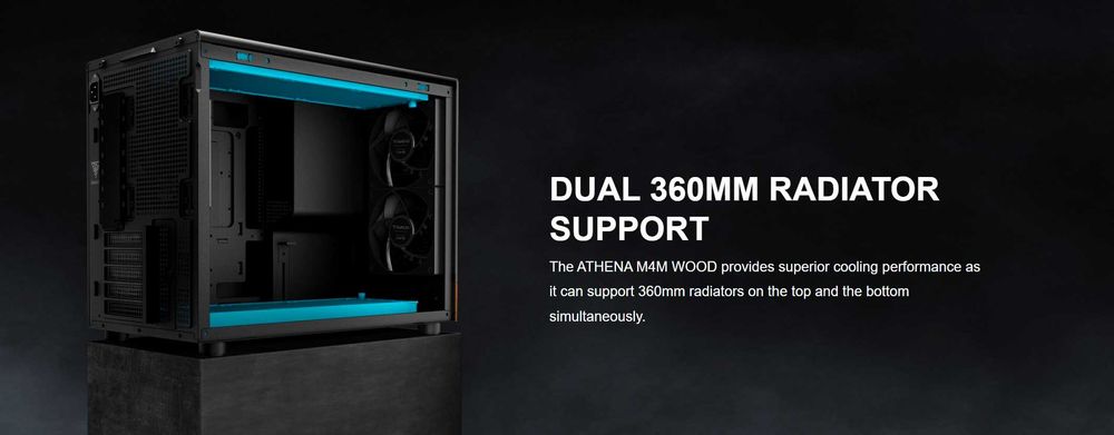 Кутия Gamdias ATHENA M4M WOOD Tempered Glass microATX Mini Tower