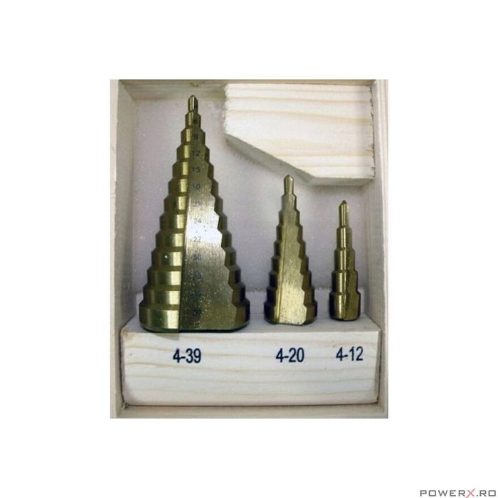 SET 3 BURGHIE CONICE 4-39MM, Silver, S0321