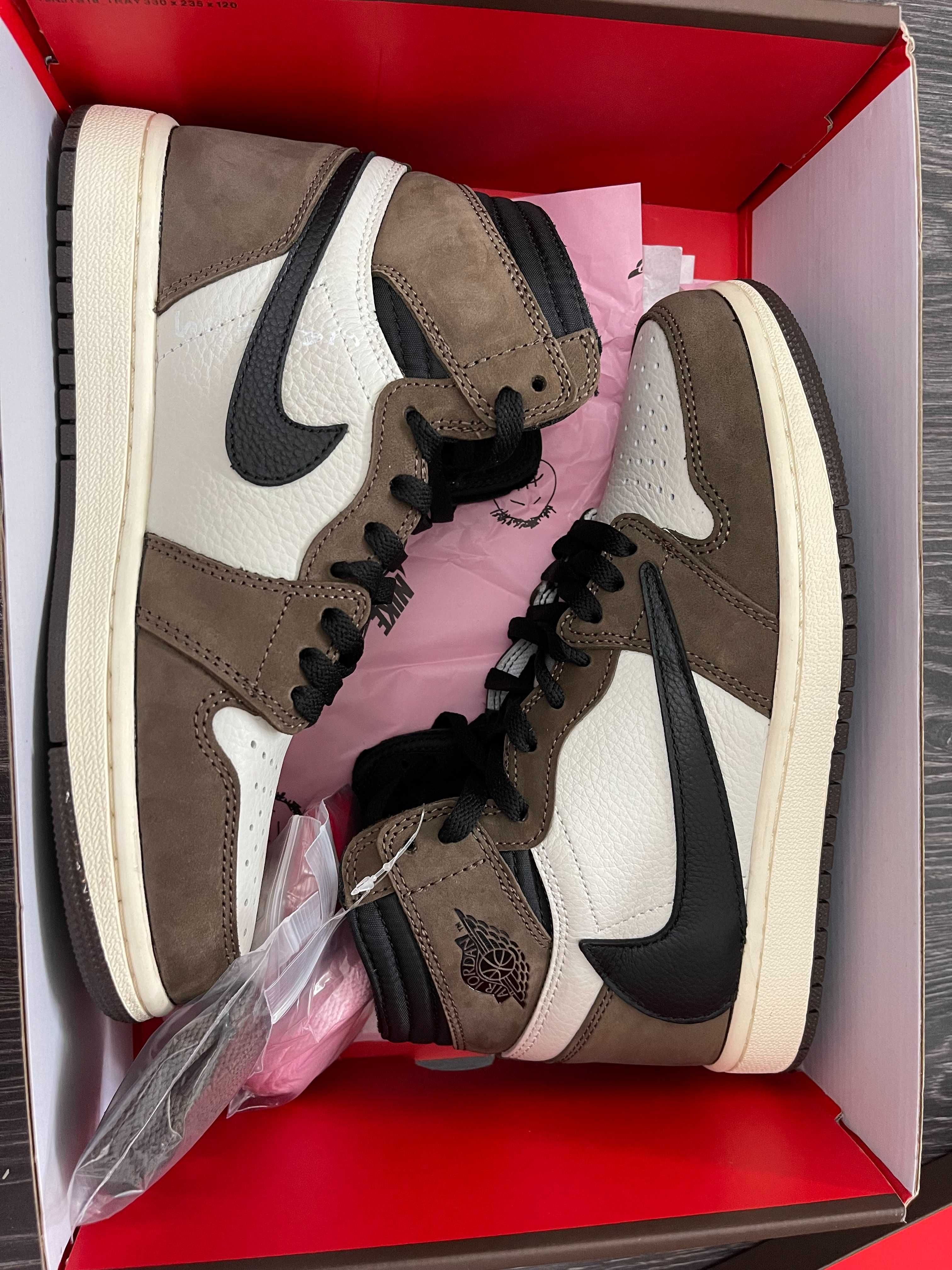 Adidasi JORDAN 1 x Travis Scott High- Produs NOU PREMIUM din Piele