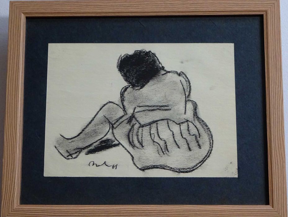 Corneliu Baba, ’Odihna’| Tablou vechi, carbune pe hartie