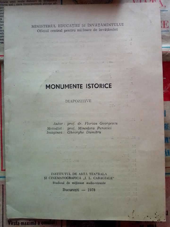 MONUMENTE ISTORICE - mapă 60 diapozitive, prof. dr. Florian Georgescu