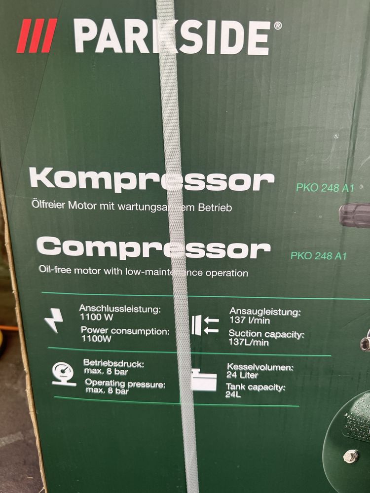 Компрессор Parkside PKO248A1, 1100 W, 24 л