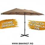 Umbrela de soare gradina/terasa 460×270 cm, culoare Taupe REDUCERI 70%