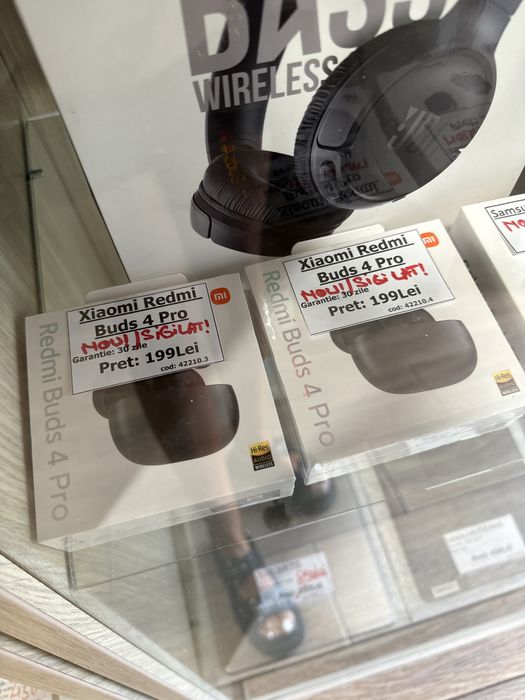 Casti bluetooth Redmi Buds 4 Pro, Midnight Black, Sigilate!!!